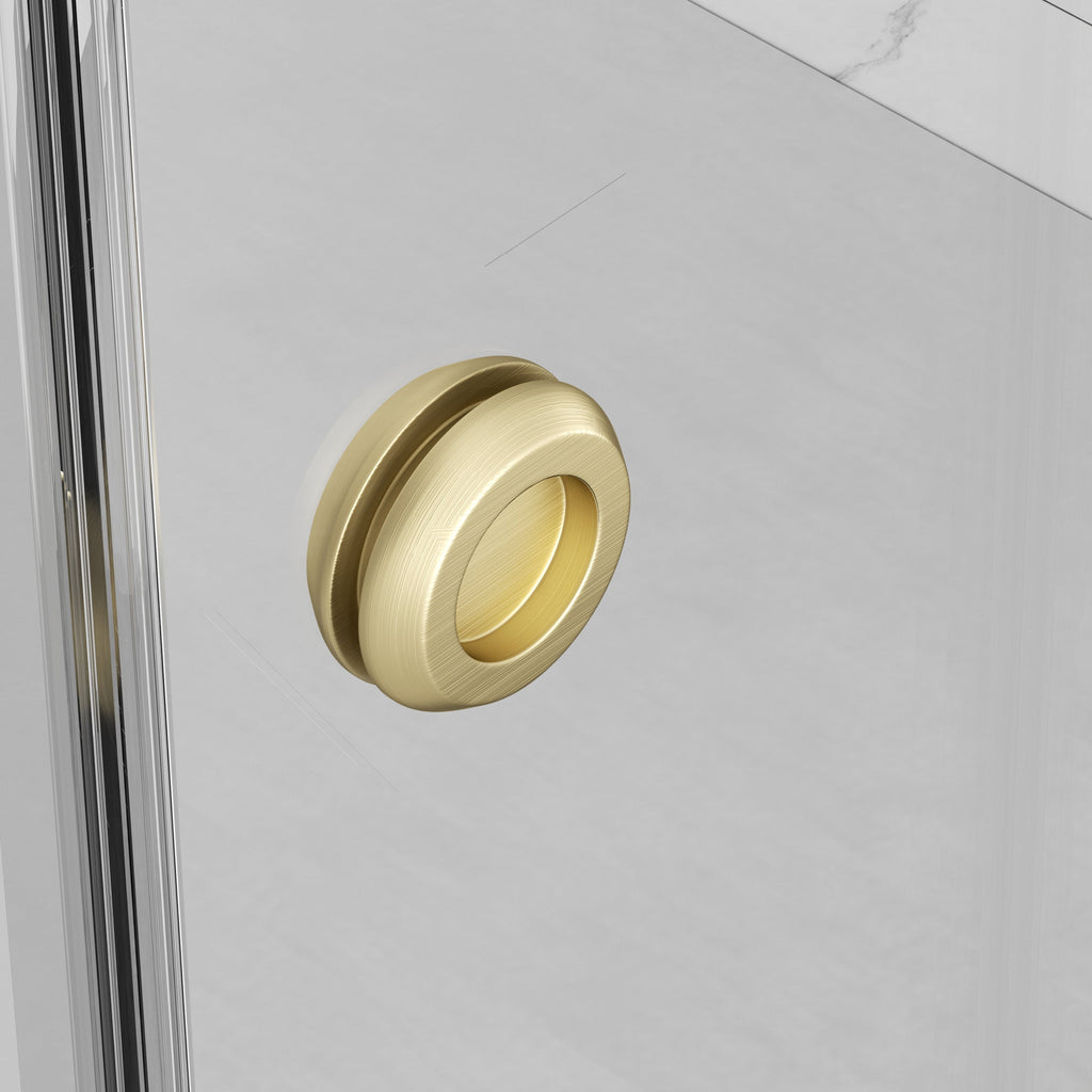Frameless Shower Door with Double Sliding Design - Brushed Finish