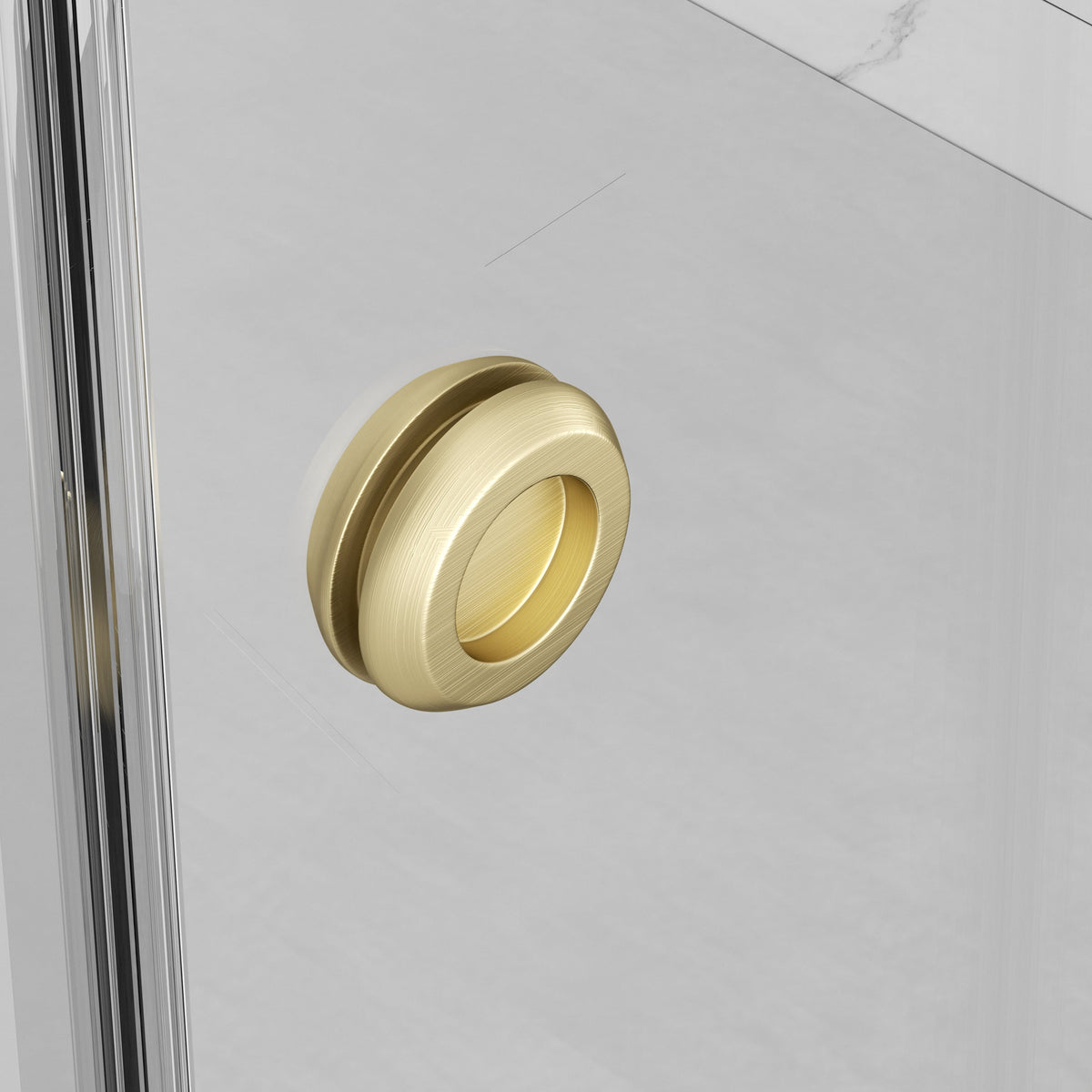 Frameless Shower Door with Double Sliding Design - Brushed Finish