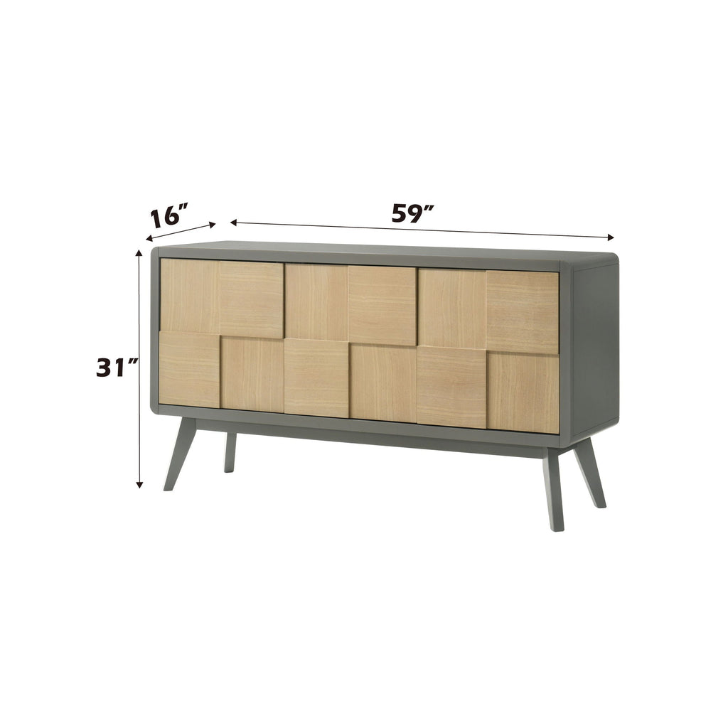 8 Piece Dining Room Set with Server - Natural / White