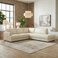 Glander Sectional Sofa with Solid Wood Frame - Cream
