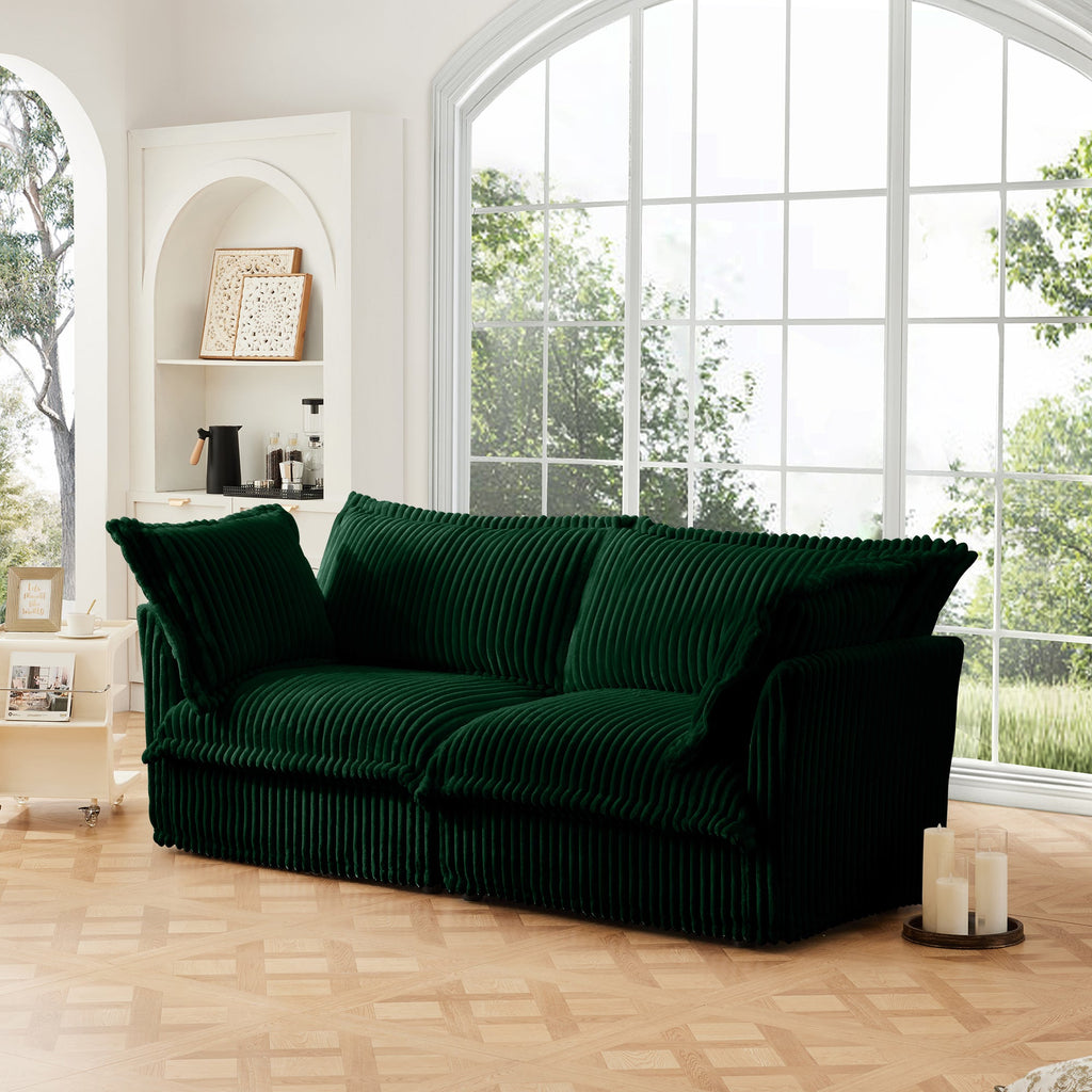 Modern Slipcovered 2-Seat Sofa with Removable Covers - Corduroy
