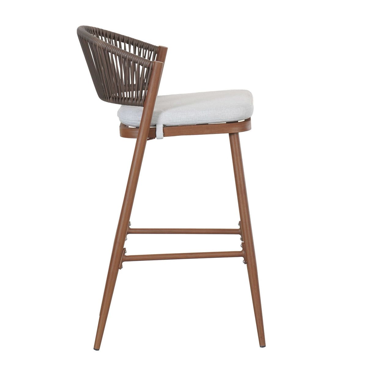 Outdoor Bar Height Metal Frame Counter Stools