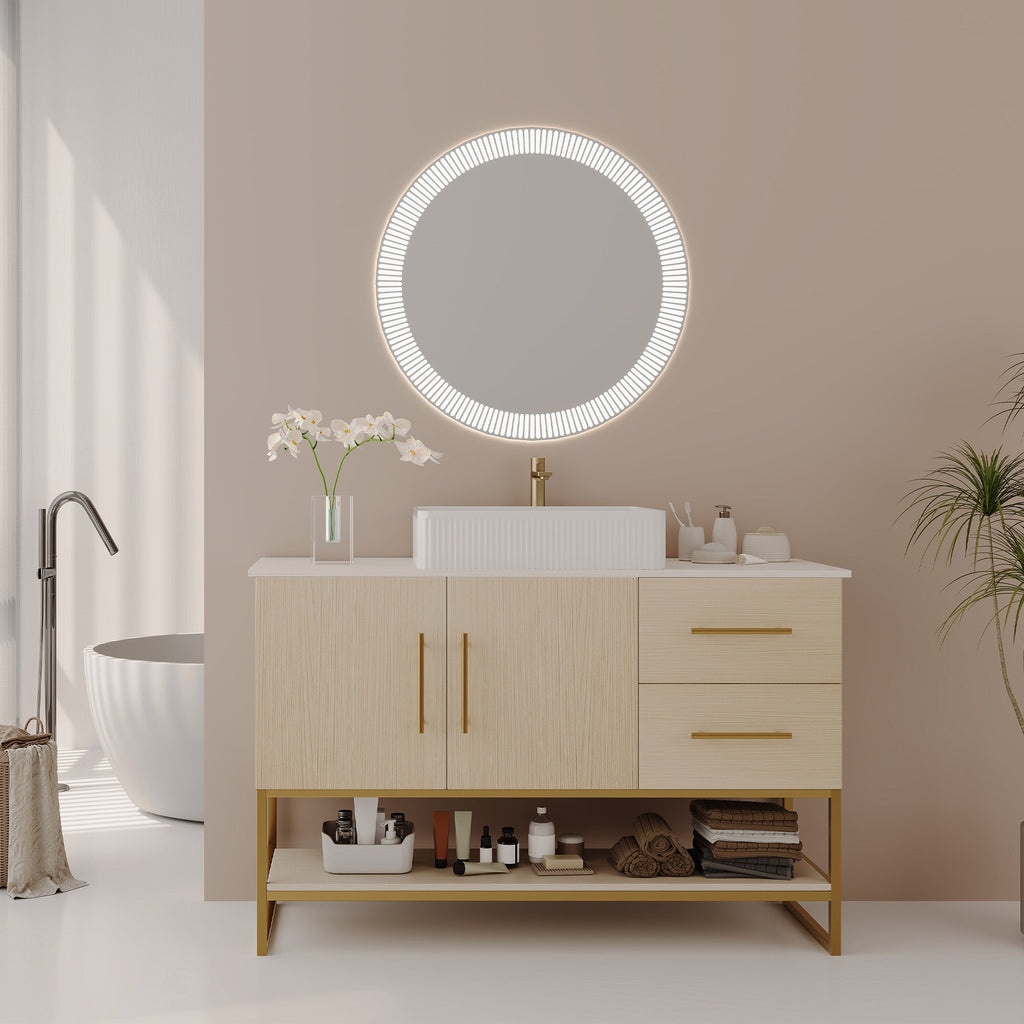 Modern Bathroom Vanity with Ceramic Vessel Sink