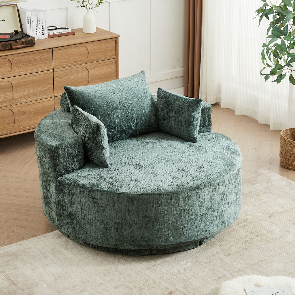 Swivel Sleeper Chair with Supportive Pillow and 360° Base - Multiple Colors