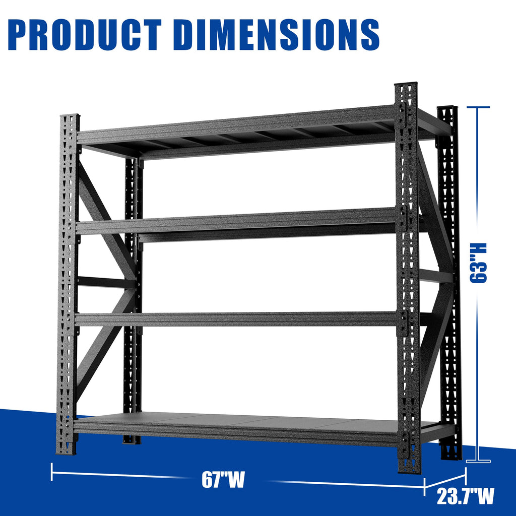 5000 lbs Heavy Duty Garage Shelving Unit with Adjustable Metal Shelves - Black