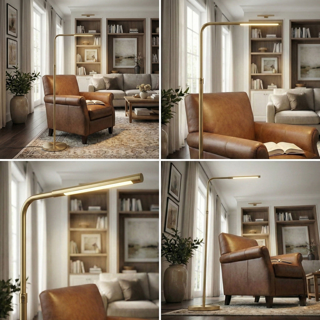 Verve Floor Lamp with On/Off Switch - Gold
