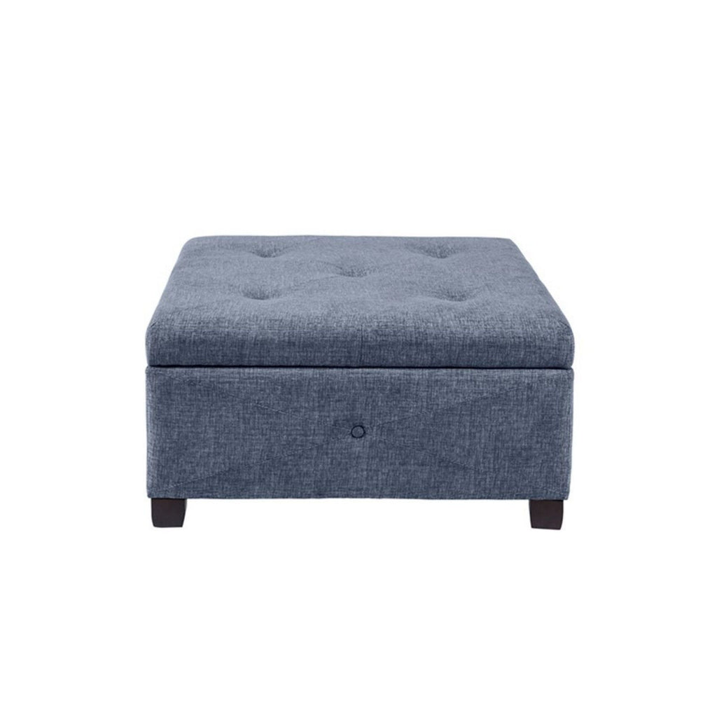 Aspen Ottoman Soft Close Storage with Upholstered Finish - Light Brown, Dark Gray, Blue