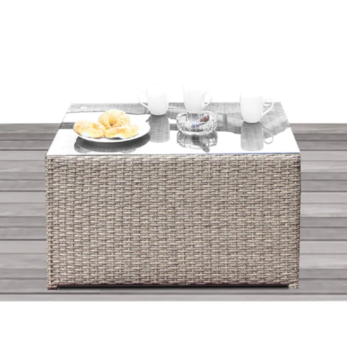 Modern Patio Rattan Sectional Set with Cushions - Multiple Colors