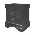 Crocodile Metallic Nightstand with Textured Drawer Front – Dark Gray or White