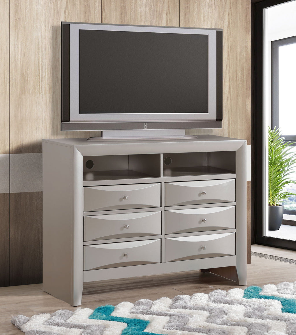 Media Chest with Modern Beveled Drawer Fronts - Multiple Colors