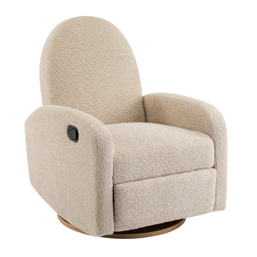 360 Swivel and Glider Recliner Chair with Solid Wood Base - Almond