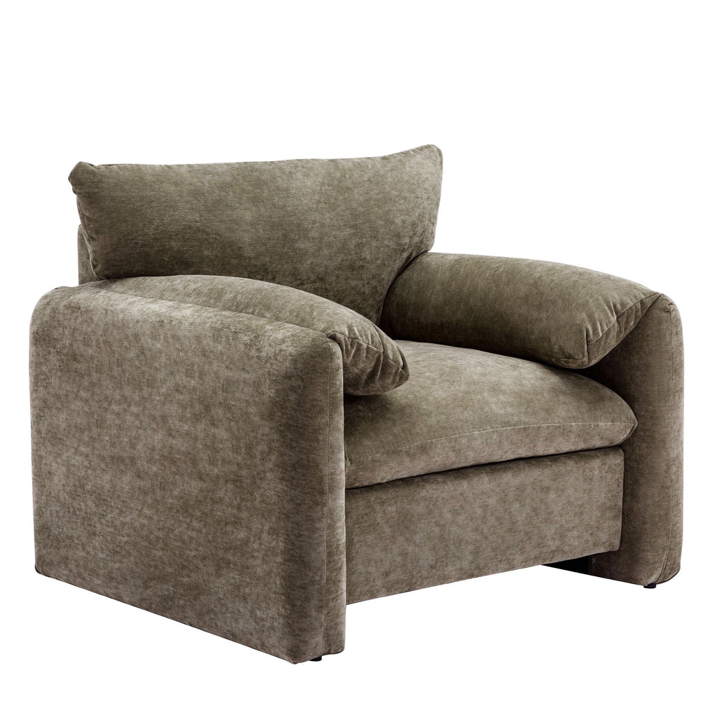 Oversized Accent Single Sofa Lounge Chair with Stain-Resistant Chenille - Matcha Green