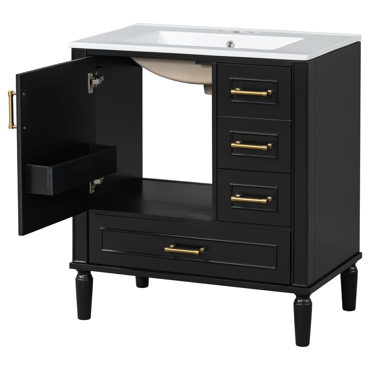 Traditional Bathroom Vanity Set with Soft Close Doors - Multiple Colors