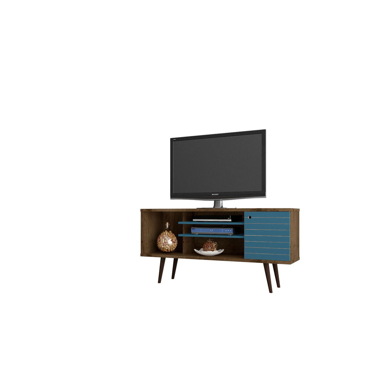 Free Standing Design TV Stand with Storage - Yellow, Light Blue, White