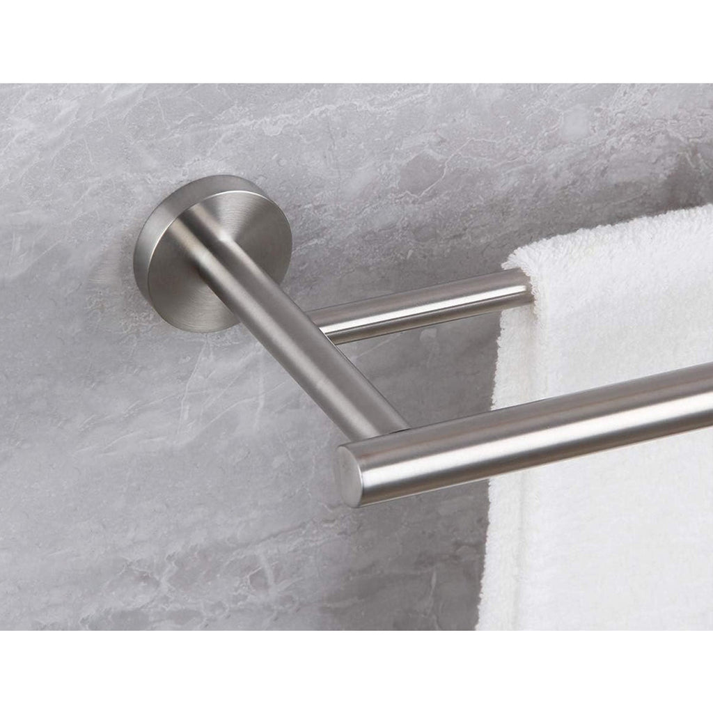 Brushed Nickel Bathroom Accessories Set with Stainless Steel Construction - 6-Piece