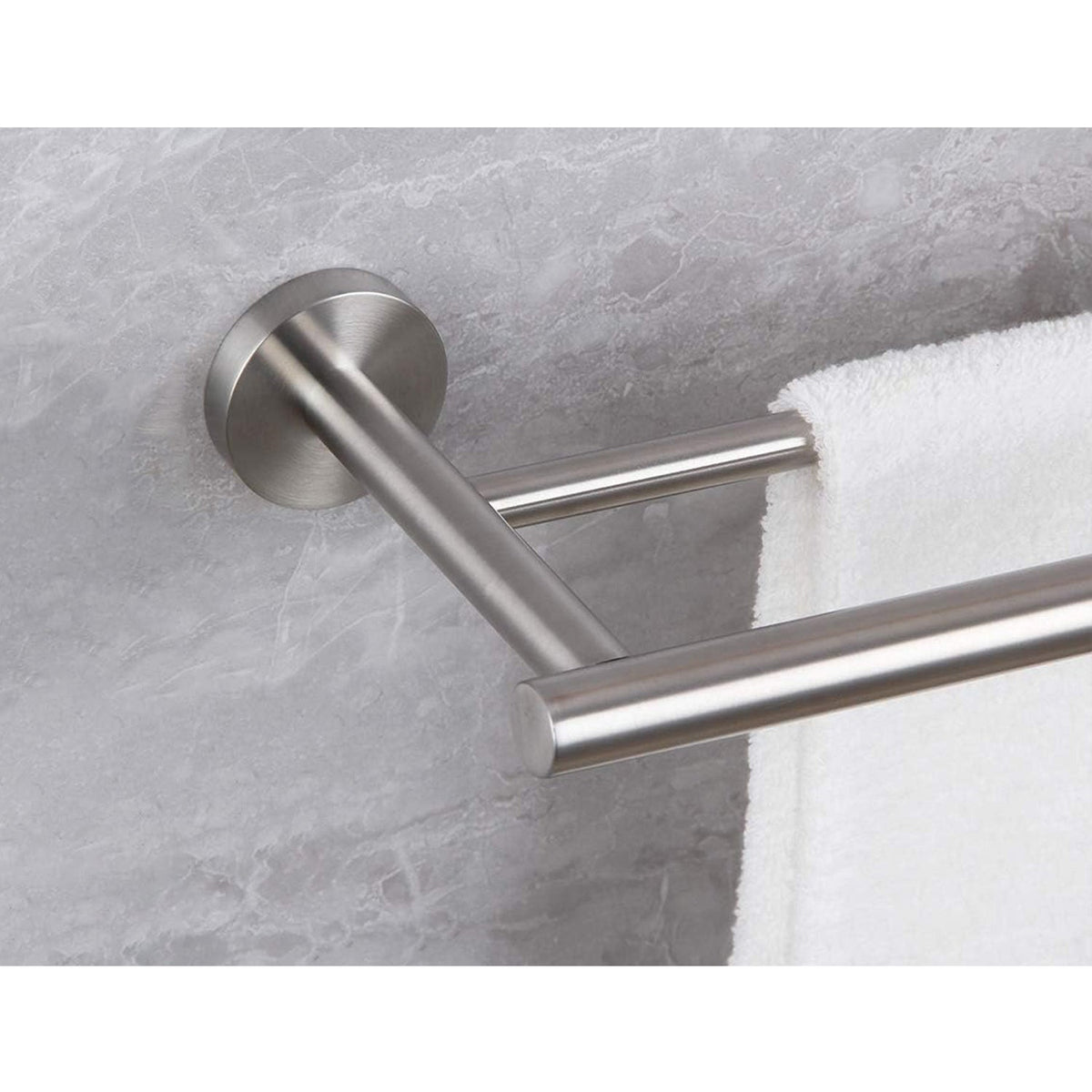 Brushed Nickel Bathroom Accessories Set with Stainless Steel Construction - 6-Piece