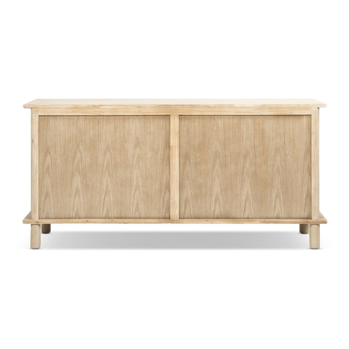Natural Reclaimed Wood 4 Door Sideboard with Streamlined Storage - Natural