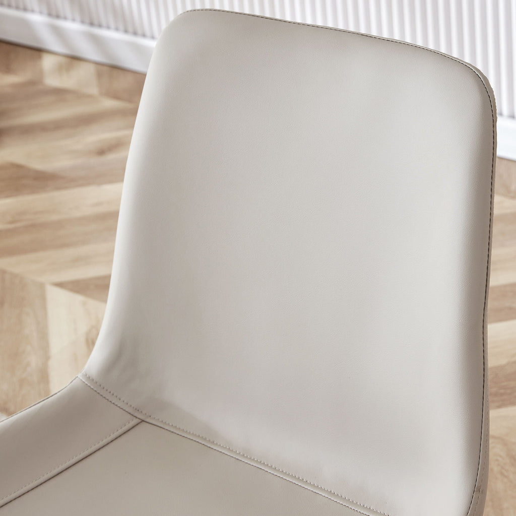 Modern Medieval Cushioned Chairs with Suede Backrest - Pearl Silver, White, or Gray