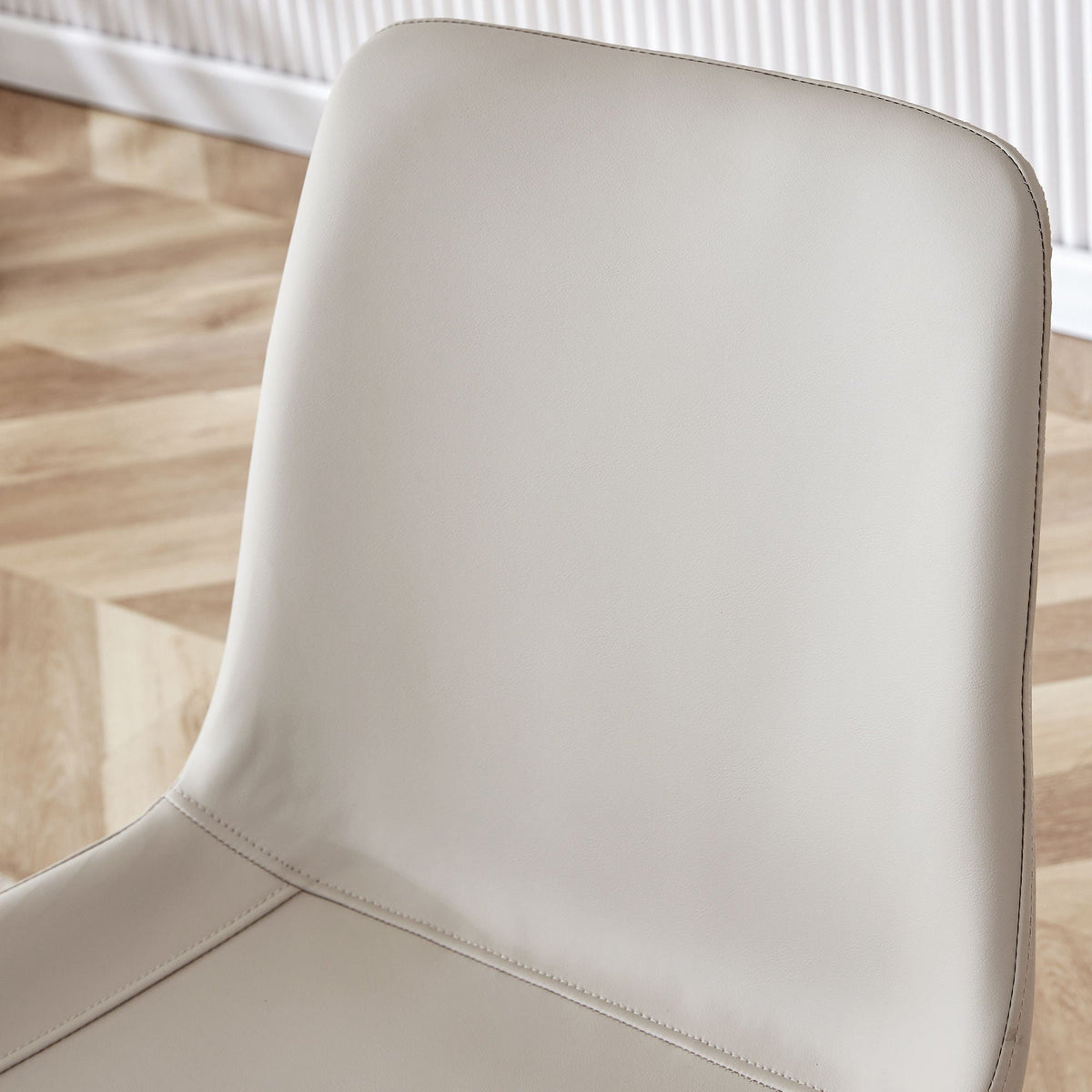 Modern Medieval Cushioned Chairs with Suede Backrest - Pearl Silver, White, or Gray