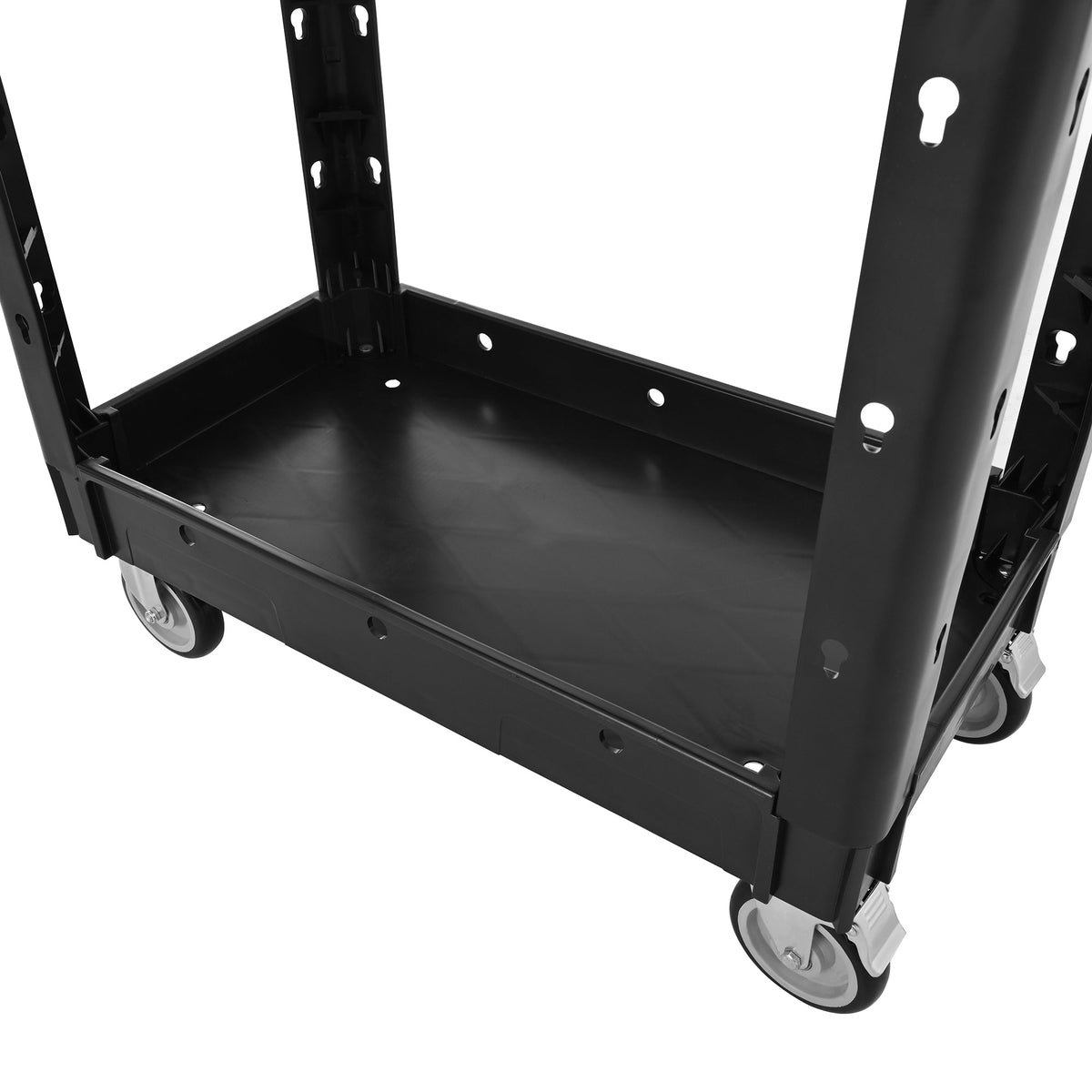 Two-Shelf Utility Cart with Wheels, 600 lbs Capacity - Polypropylene
