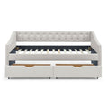 Upholstered Tufted Daybed with 2 Drawers and Waved Arms - Multiple Colors