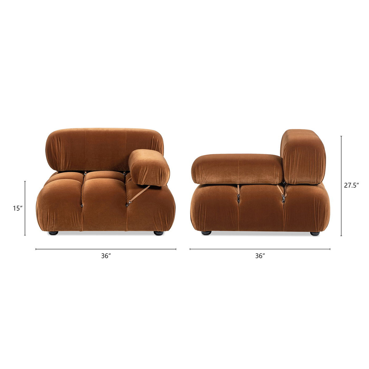 Bubble Modular Modern Lounge Arm Chair with Eucalyptus Frame - White, Green, or Orange