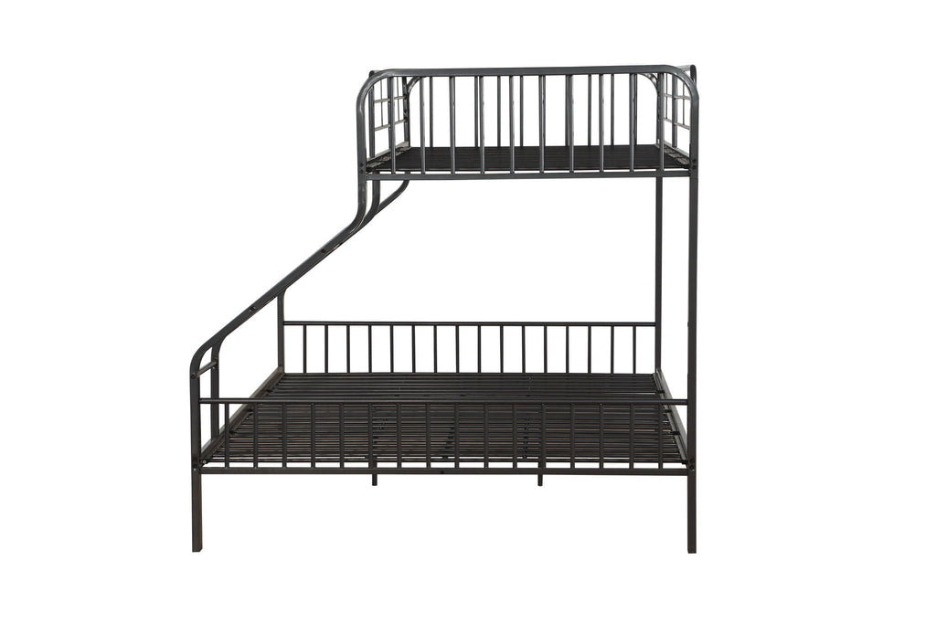 Caius Twin Long Queen Bunk Bed - Gunmetal
