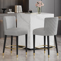 27-Inch Modern Counter Stool with Circular Footrest - Light Fabric