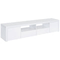 Jude 2-door Engineered Wood 79-inch TV Stand High Gloss White