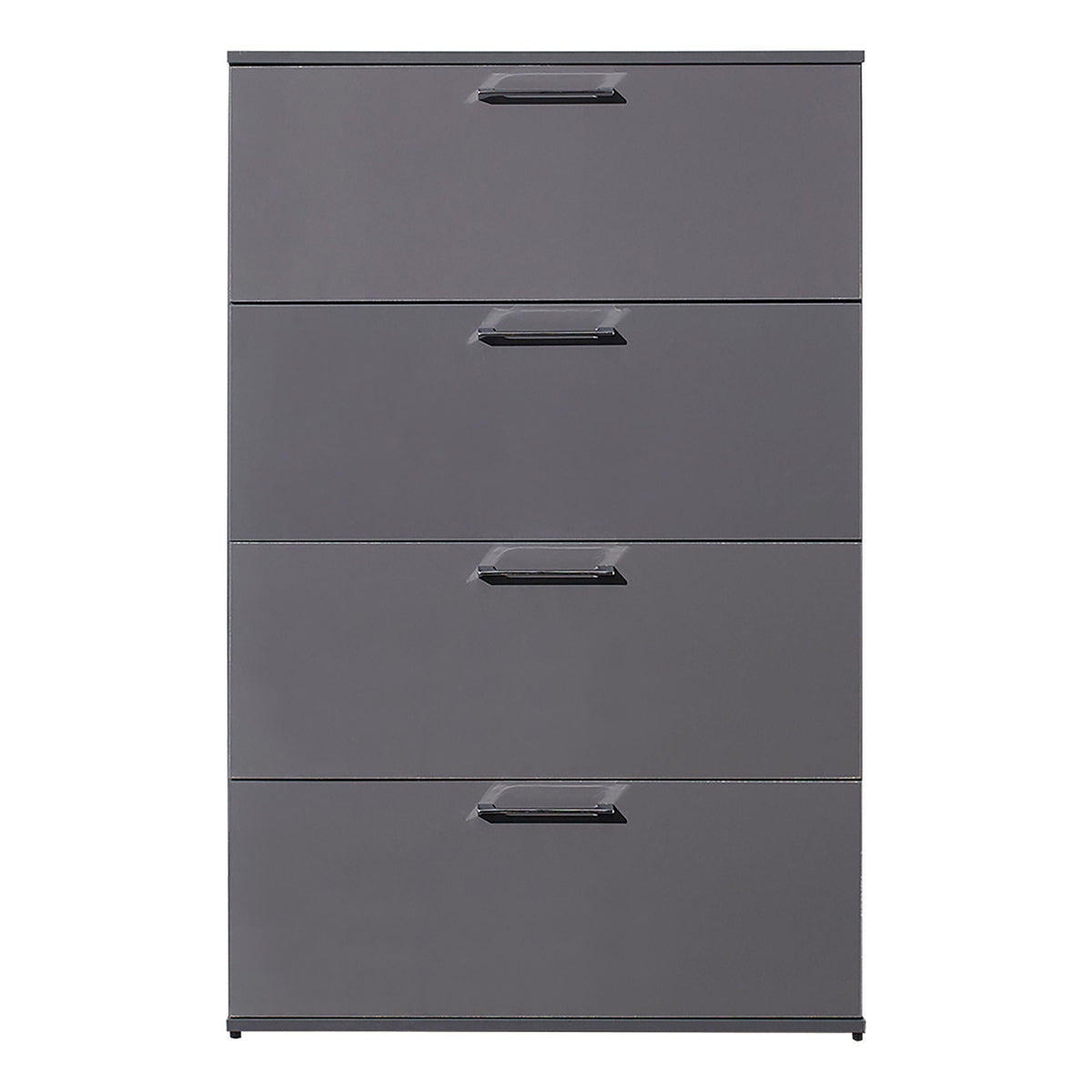 Glossy 4 Drawer Accent Chest with Deep Storage - Dark Gray or White