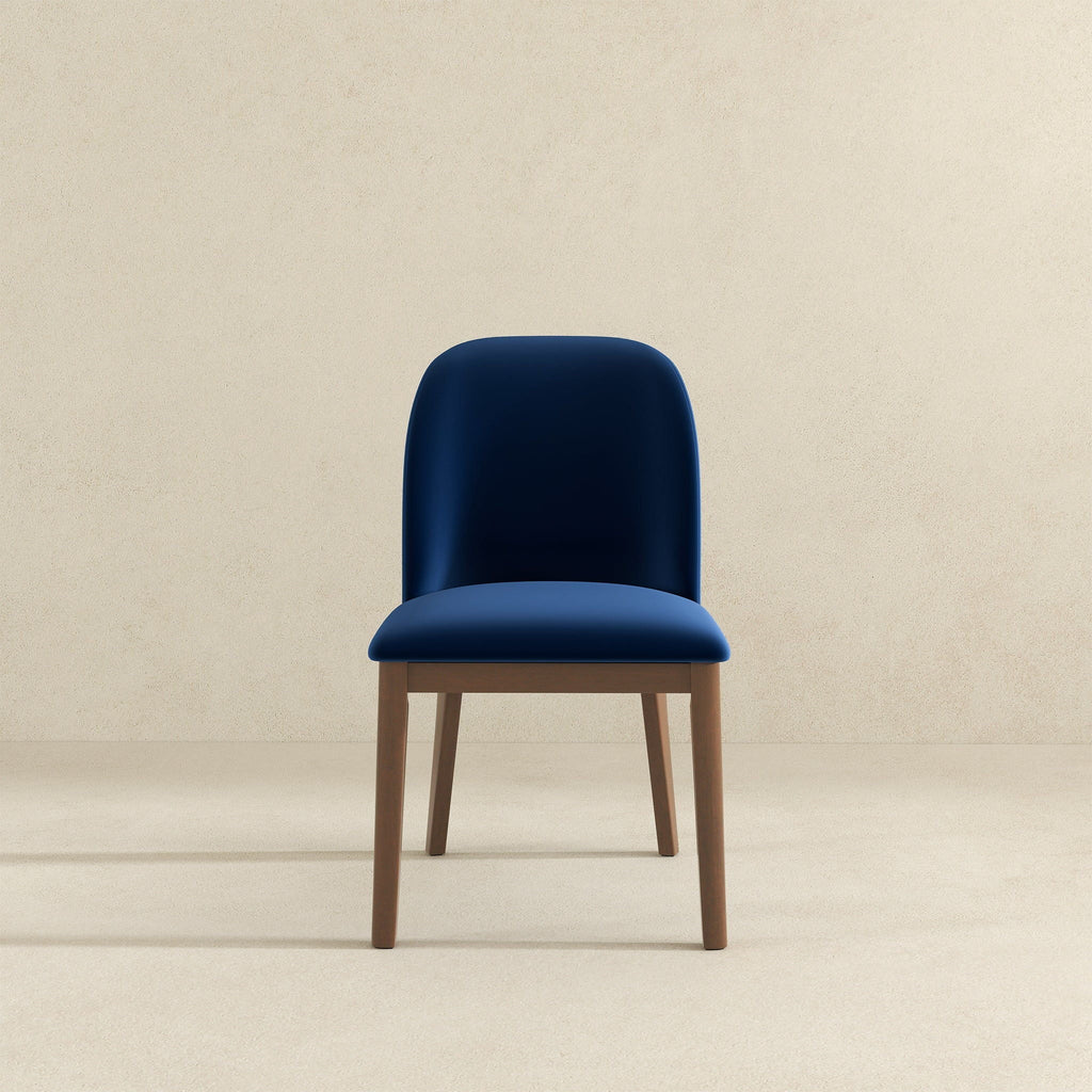 Comfort Dining Chair Set of 2 with Solid Wood Legs - Beige, Orange, Blue, Green