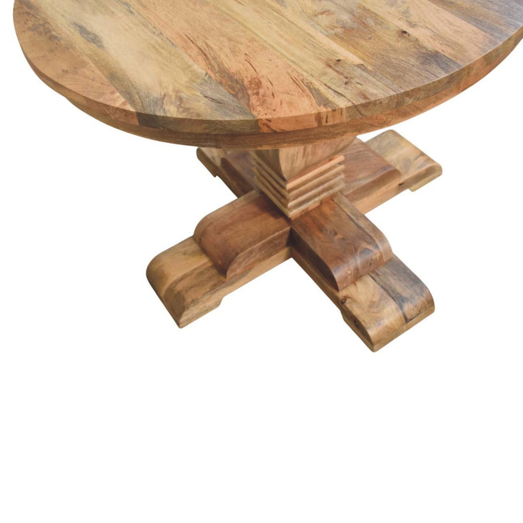 Solid Wood Valentina Round Dining Table with Pedestal Base - Natural