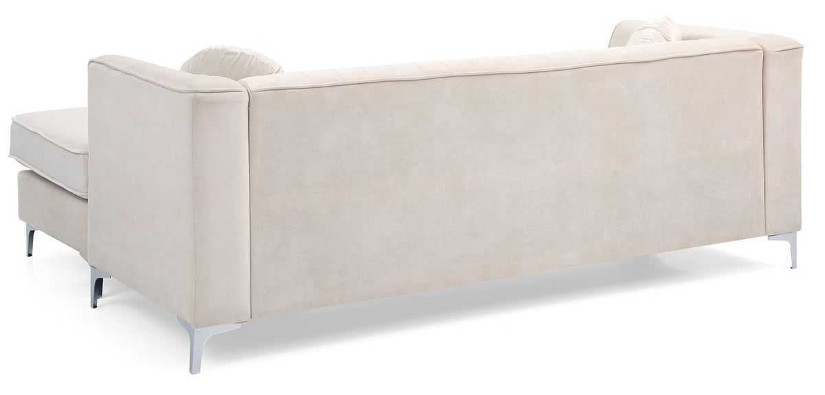 Micro Suede Sofa Chaise with Channel Quilting - Multiple Colors
