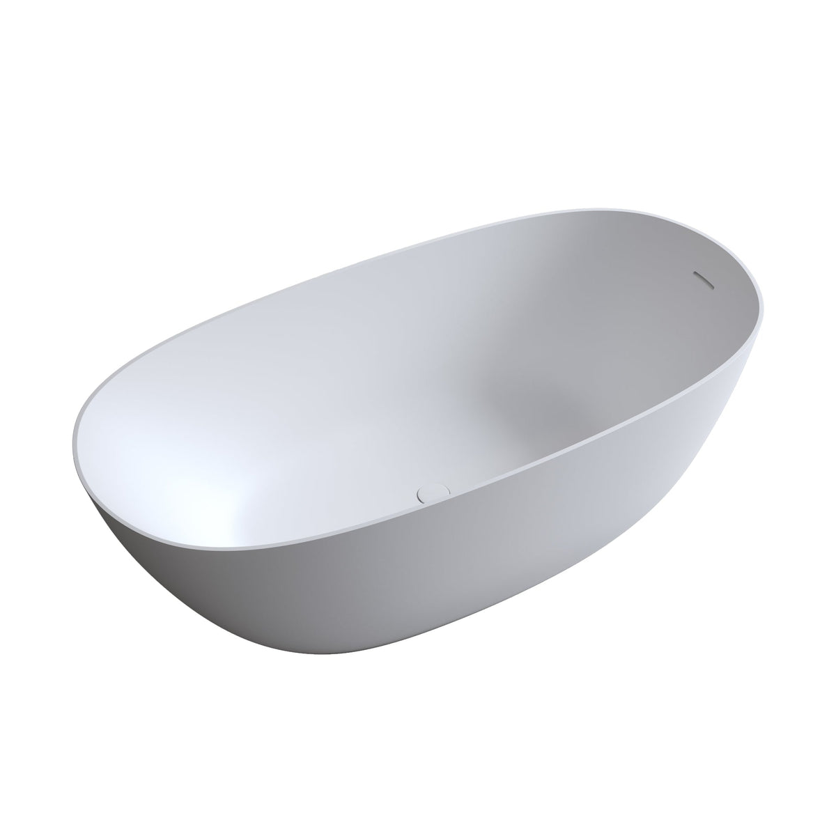 69" Freestanding Bathtub with Solid Resin Stone – White