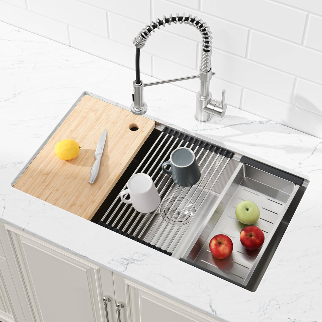 Stainless Steel Kitchen Sink with Single Bowl - Brushed Finish
