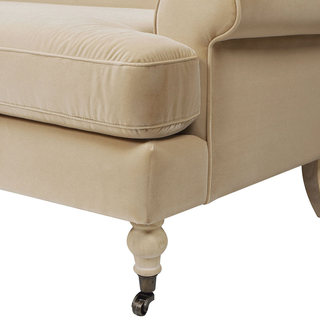 Two Cushion Tightback Sofa with Removable Cushions - Beige or Light Brown