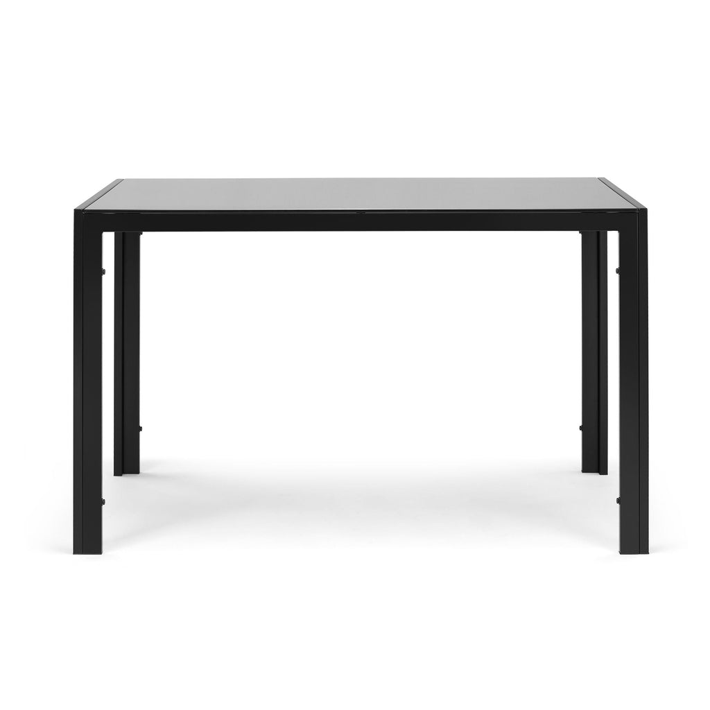 5 Piece Dining Table Set for 4 with Tempered Glass Table – Black
