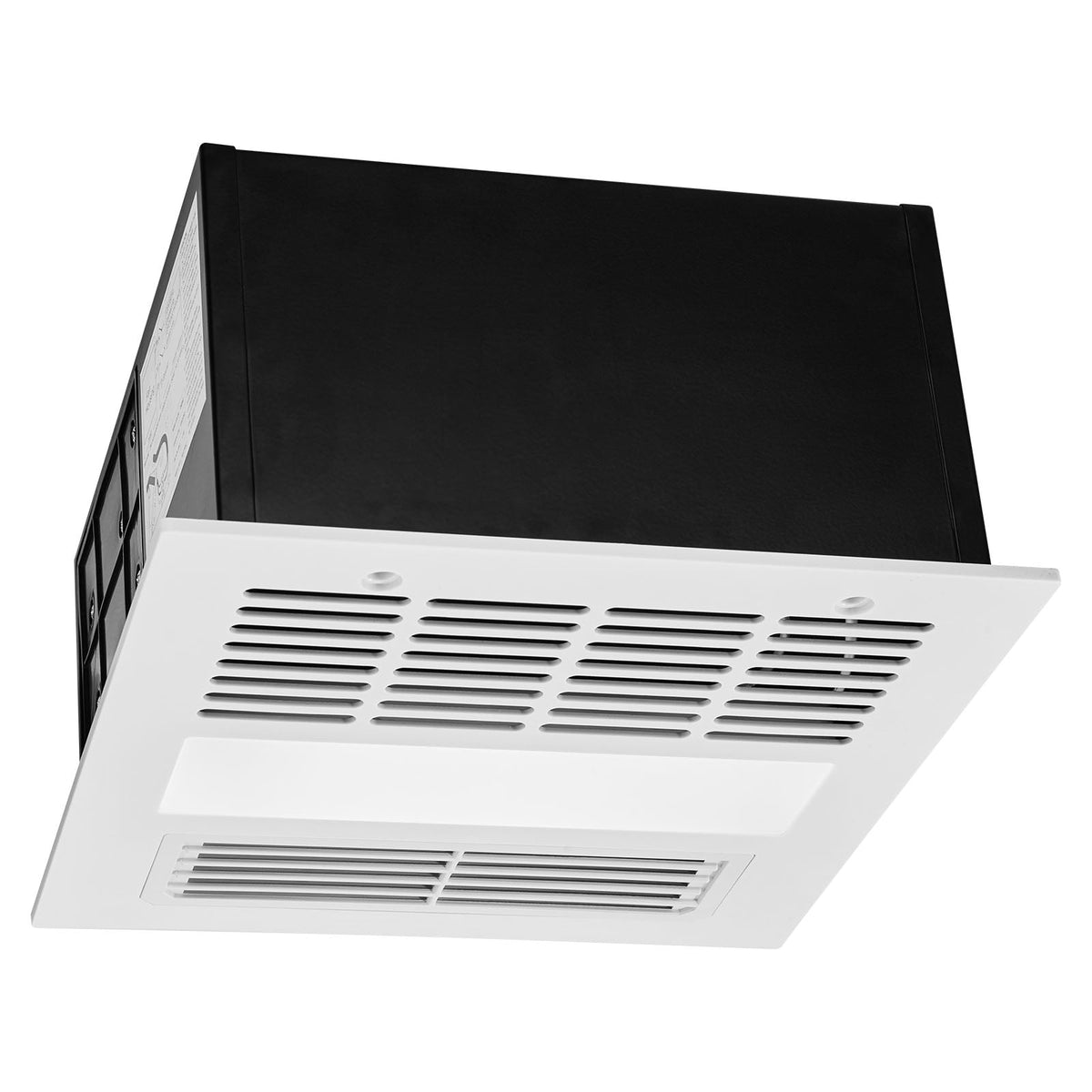 Bathroom Exhaust Fan with LED Light & Heater – Quiet DC Motor - White