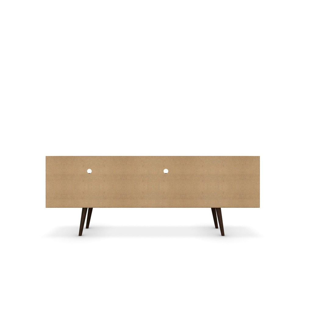 TV Stand with Wire Management and Storage - Light Brown or White