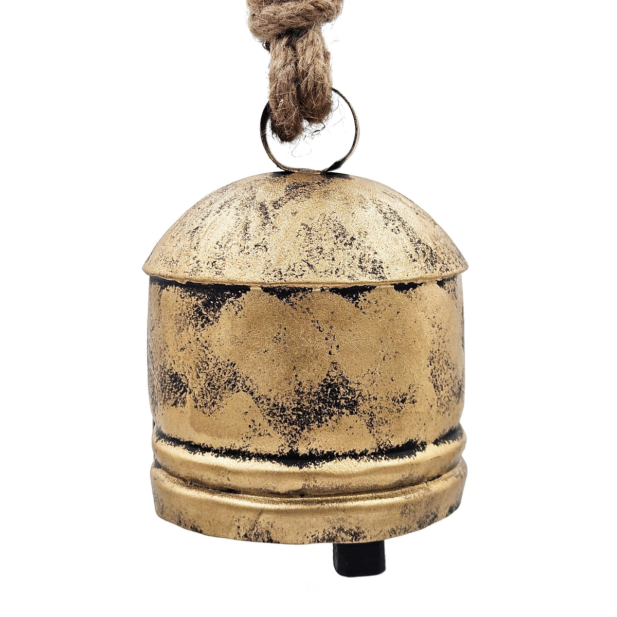 Iron Hanging Bell Decorative Ornaments with Rustic Finish - Set of 4