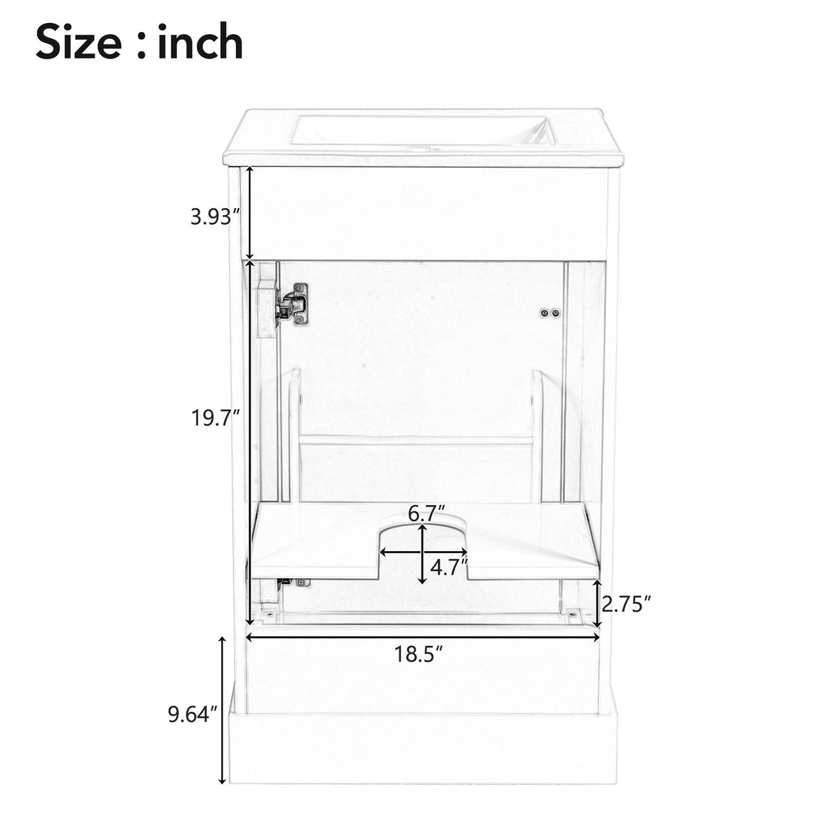 Elegant Bathroom Vanity with Ceramic Sink and Soft-Close Door - Multiple Colors