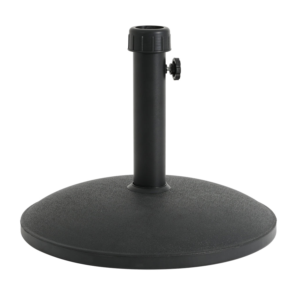 Black Round Outdoor Umbrella Base with Concrete Core - 35 lb