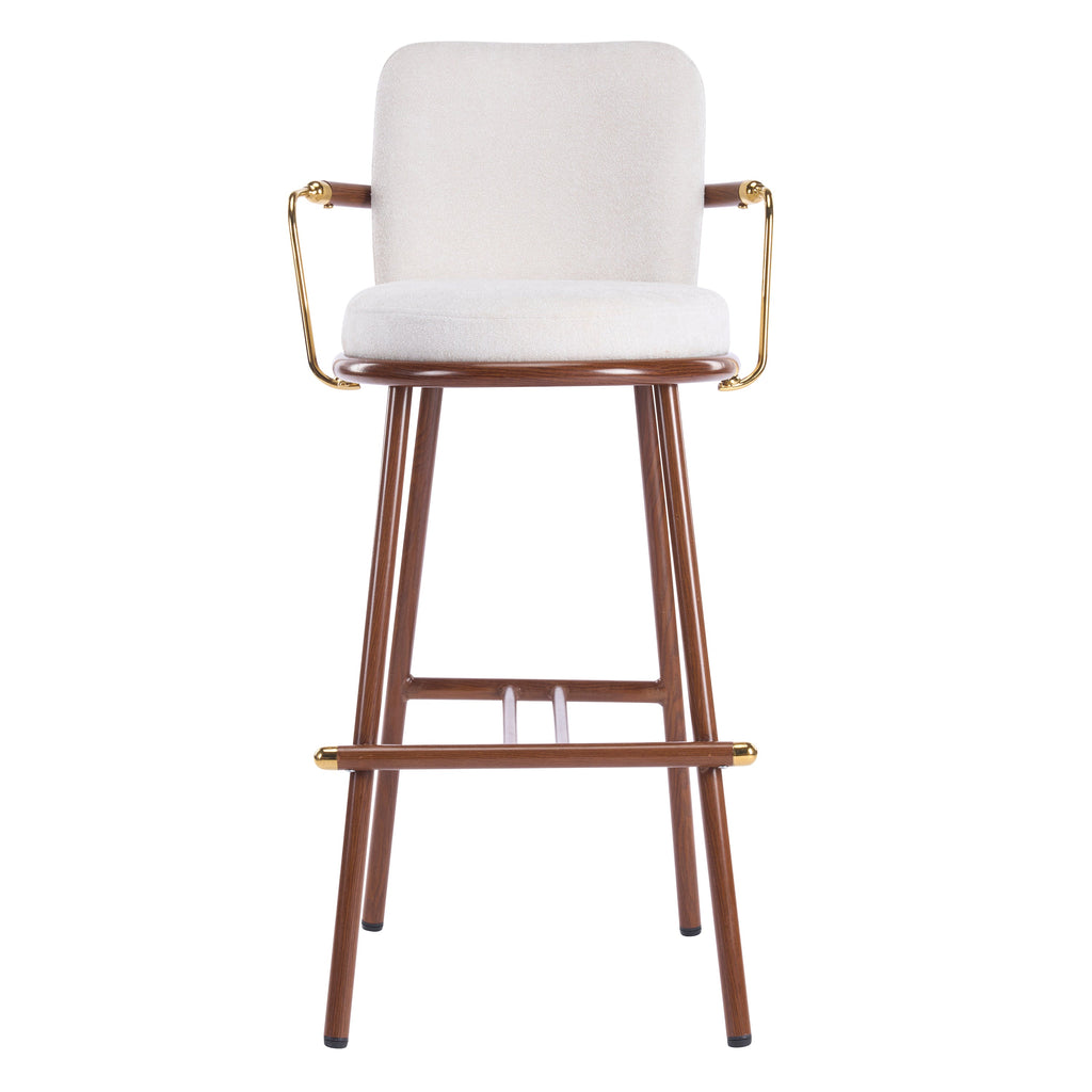 Chaya Indoor Upholstered Bar Stool with Metal Frame - Beige