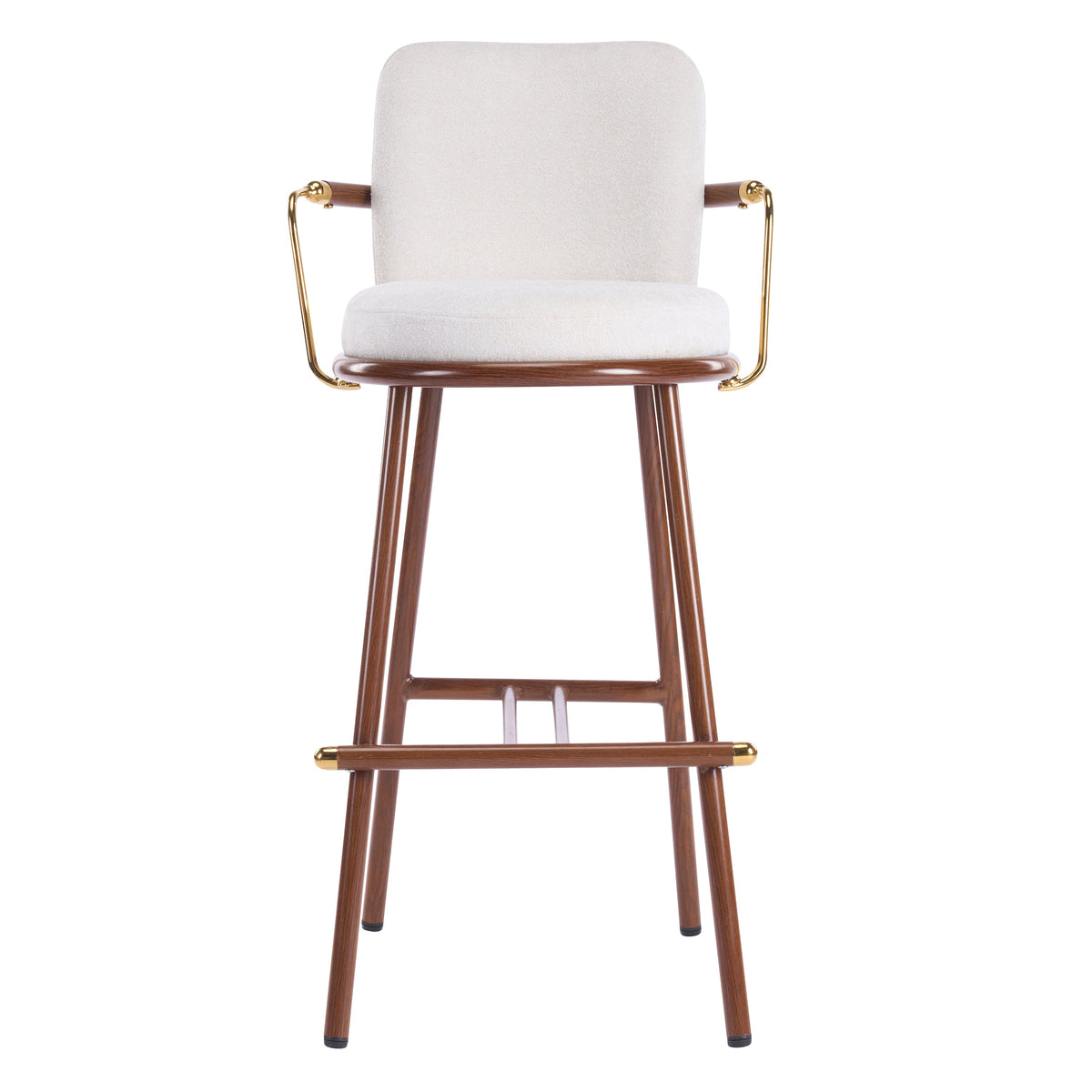 Chaya Indoor Upholstered Bar Stool with Metal Frame - Beige