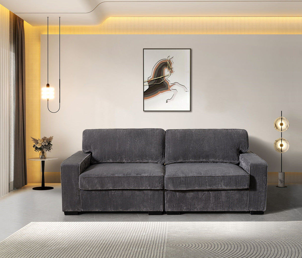 Exceptional Comfort Loveseat with Adjustable Headrests - Beige or Dark Gray