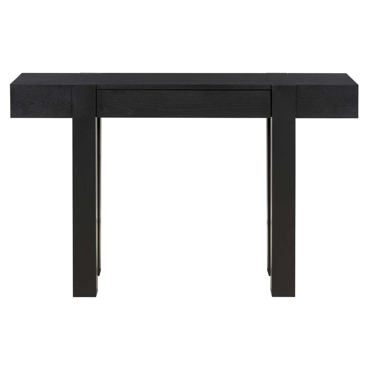Rustic Minimalist Console Table with Hidden Drawer and Power Outlet - Brown