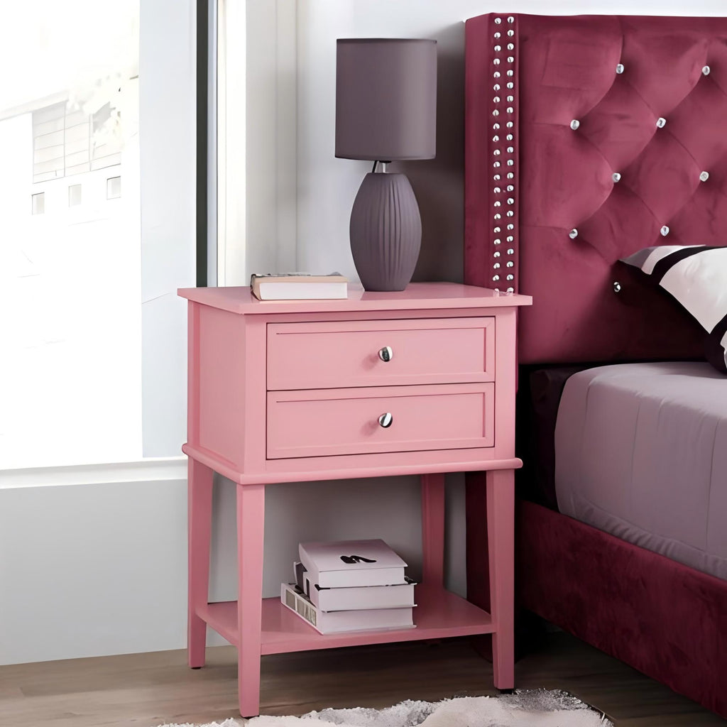 Vibrant Contemporary Nightstand with Smooth Drawer Glides - Multiple Colors