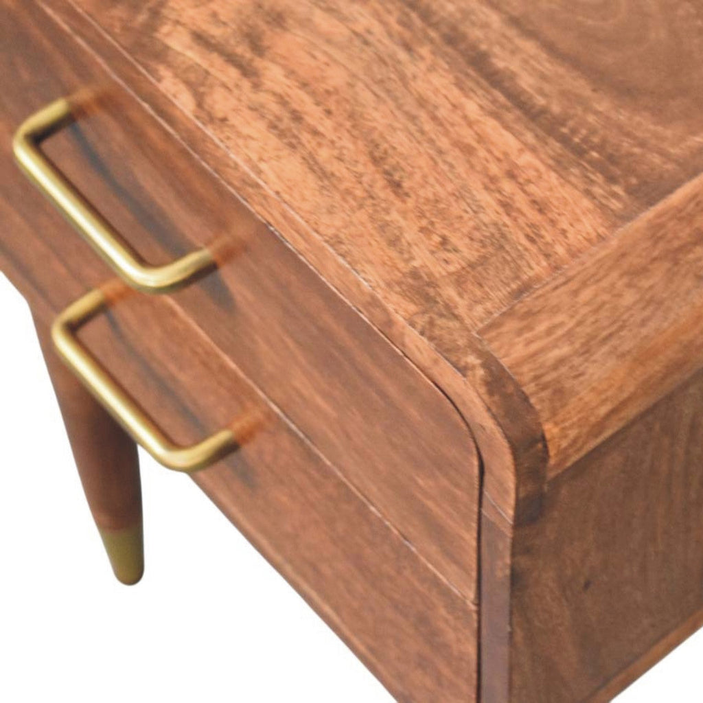 Solid Wood Astor 2-Drawer Nightstand with Storage - Natural Wood