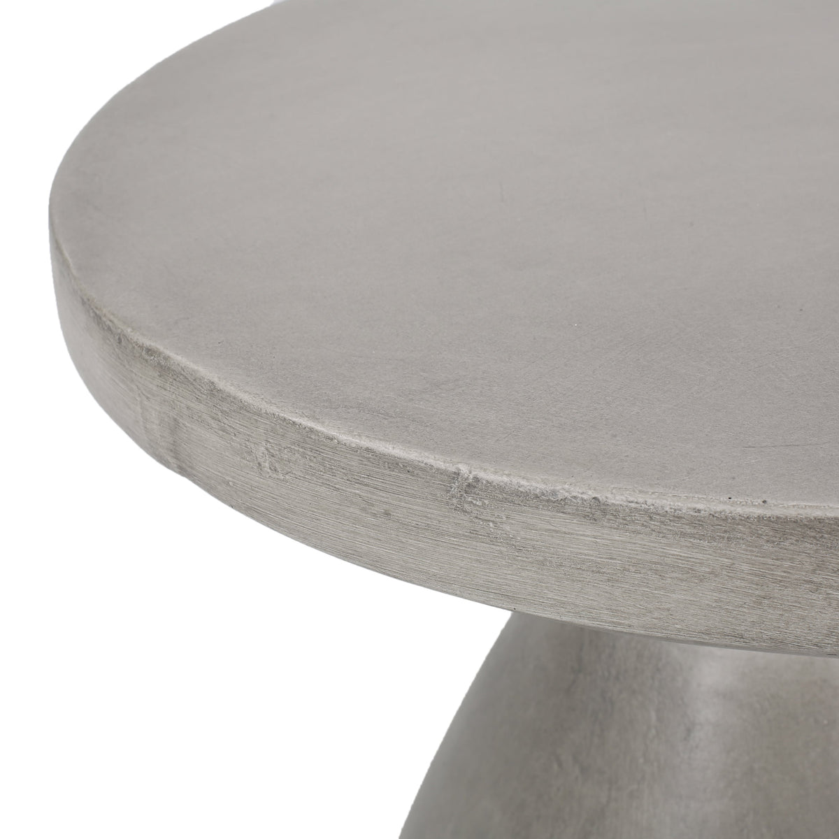 Lightweight Concrete Outdoor Side Table with Modern Design - Light Grey