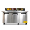72" Sandwich & Salad Prep Table Refrigerator with Cutting Board - Stainless Steel